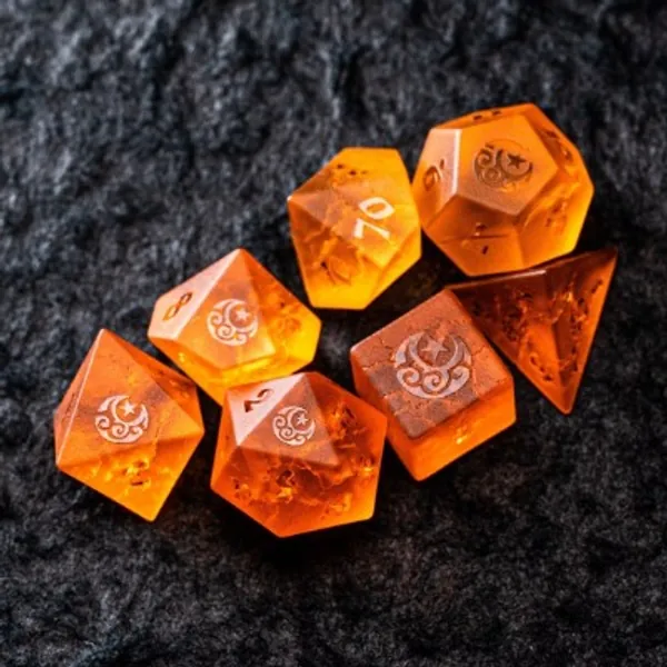 Full Set Raised Lava Glass Polyhedral Dice Set Gemstone Dnd | Etsy
