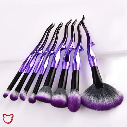 Gothic Purple Makeup Brush Set - 8pcs