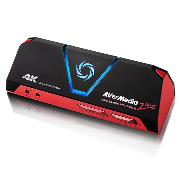 AVerMedia Live Gamer Portable 2 Plus, 4K Pass-Through Capture Card, Record & Stream in 1080p60 with PC free mode, Party Chat on Xbox series x/s, PS5, Nintendo Switch, Windows 11 / MacOs12 (GC513) - Live Gamer Portable 2 Plus