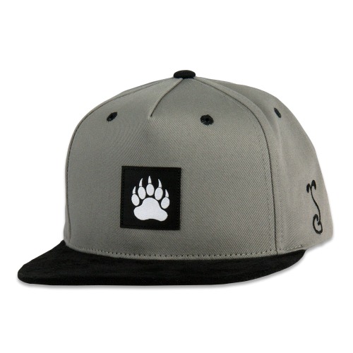 Bear Paw Gray Snapback Hat | Gray / Snapback / L/XL