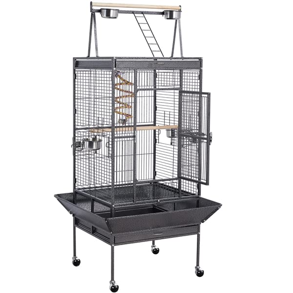  Wrought Iron Rolling Bird Cage