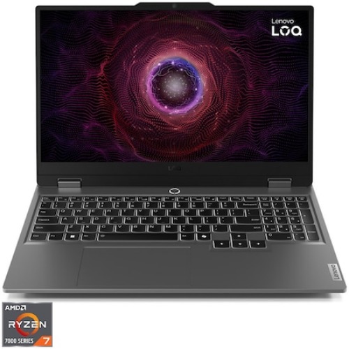 Laptop Gaming Lenovo LOQ 15ARP9 cu procesor AMD Ryzen™ 7 7435HS pana la 4.5GHz, 15.6" Full HD, IPS, 144Hz, 16GB DDR5-4800, 512GB SSD, NVIDIA® GeForce RTX™ 4060 8GB GDDR6, No OS, Luna Grey - eMAG.ro