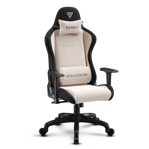 Scaun gaming SENSE7 Spellcaster FUKU, material textil, 150 kg, Bej - eMAG.ro