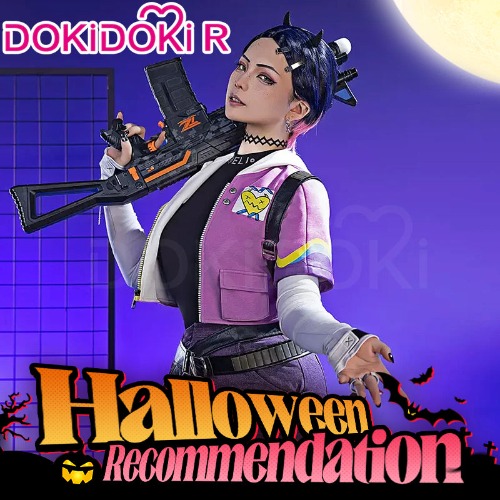 【Partial Size Ready For Ship】【Size S-2XL】DokiDoki-R Game Valorant Cosplay Clove Costume | Costume Without Backpack-S-In Stock