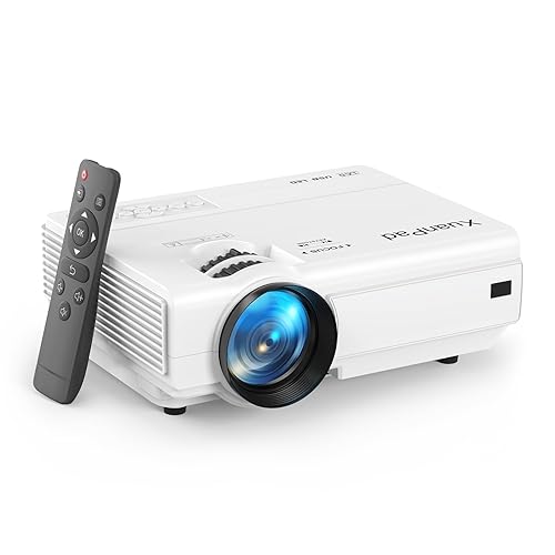 XuanPad Projector, 2024 Upgraded Mini Projector, Portable Video Projector HD 1080P Supported, 14000L Home Projector, Compatible with TV Stick, HDMI, USB, AV, Laptop, iPhone, Android Smartphone - A--14000L Projector 1080P Supported