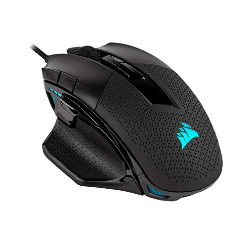 CORSAIR NIGHTSWORD RGB Gaming Mouse For FPS, MOBA - 18,000 DPI - 10 Programmable Buttons - Weight System - iCUE Compatible - Black - Nightsword / Wired