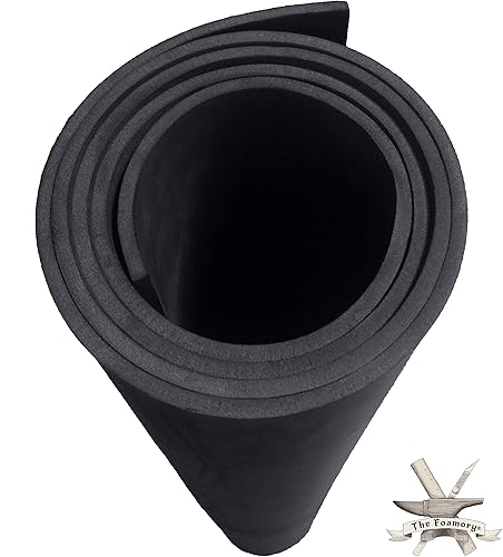 EVA Foam Cosplay - 6mm Thick (1mm to 10mm) - Extra Large Foam Sheets - Black or White - 35" x 59" Sheet - Ultra High Density Craft Foam 85 kg/m3 - by The Foamory - 1-Pack: 6mm Thickness - Black