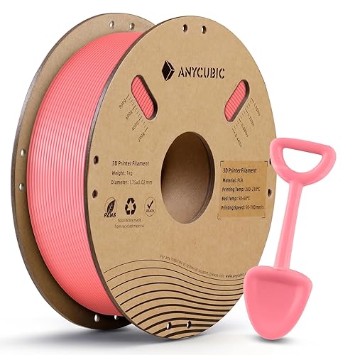 ANYCUBIC PLA 3D Printer Filament, RFID 3D Printing PLA Filament 1.75mm Dimensional Accuracy +/- 0.02mm, 1KG Spool (2.2 lbs), Strawberry Pink - 1kg Pla Strawberry Pink