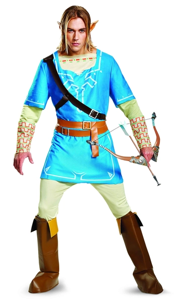 Disguise Men's Link Breath of the Wild Deluxe Adult Costume - Large (42-46) - Blue