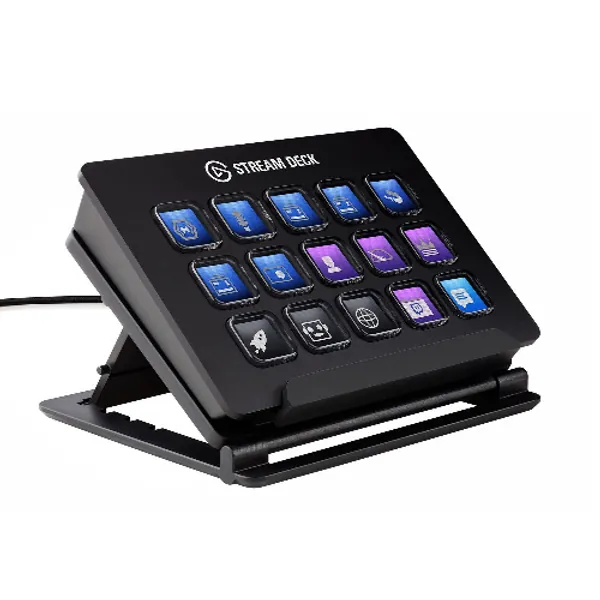 Elgato Stream Deck - Live Content Creation Controller with 15 Customizable LCD Keys, Adjustable Stand, for Windows 10 and macOS 10.13 or Late (10GAA9901) - Gear 15 Keys (Classic)