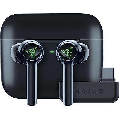 NEW Razer Hammerhead Pro HyperSpeed Wireless Gaming Earbuds for PC, PlayStation, Switch, Mobile: Adjustable ANC - Fast Wireless Charging Case - 30 Hr Battery - Bluetooth 5.3 - Chroma RGB - Black