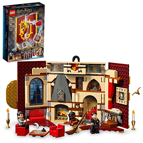 Lego Harry Potter Gryffindor House Banner Set 76409 With LEGO Building Elements, Hogwarts Castle Common Room Toy or Wall Display, Fold Up Travel Toy, Collectible with 3 Minifigures For 9+ Years - Black,golden