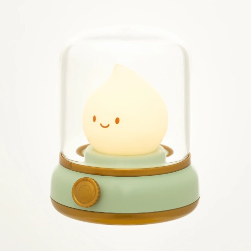 Ghost Flame Mini Desktop LED Cute Night Lamp - USB Chargeable - Green