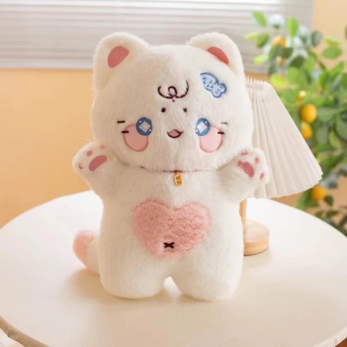 Little Lucky Cat Plush - White / 38cm