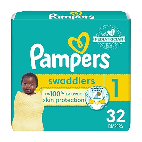 Pampers Baby Diapers - Swaddlers - Size 1, 32 Count, Ultra Absorbent Disposable Infant Diaper - Size 1 - 32