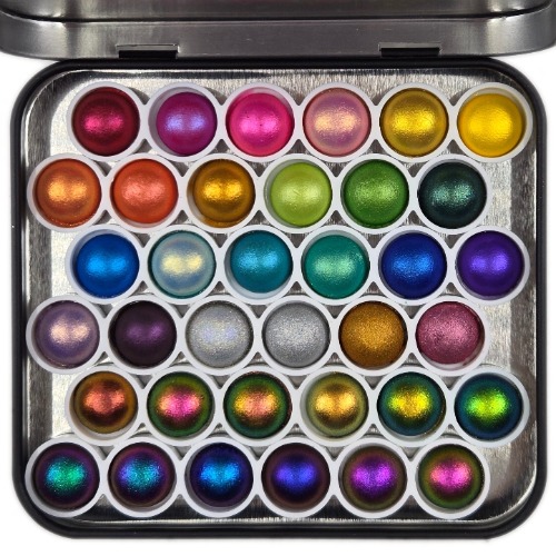 Vol.2 Magical Drop Tiny Sampler set Handmade Shimmer Hologram Color shift Chrome mica Chameleon Watercolor Paint | Default Title