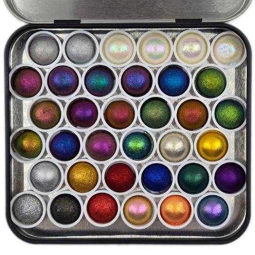 Magical Drop Tiny Sampler set Handmade Shimmer Hologram Color shift Chrome mica Chameleon Watercolor Paint | Default Title