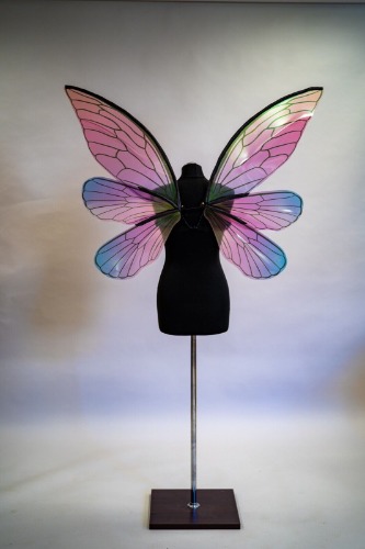 Pink Fairy Wings Costume For Adult Butterfly Elf  Cosplay Iridescent Halloween
