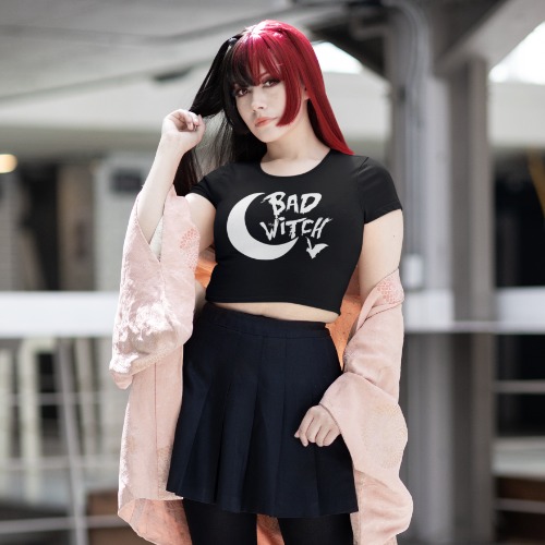 Bad Witch Crop T-Shirt - XL / Black