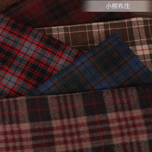 Thin plaid wool fabric ( 100 x 148 cm )