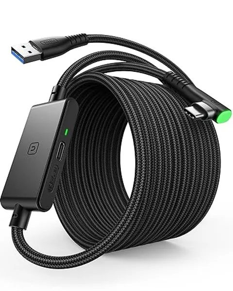 INIU Oculus Link Cable with Charging [16ft] for Meta Quest 3s Quest 3 Quest 2/Pro, Pico 4, PC VR, Steam VR, USB 3.0 High Speed Data Cable, USB C Charger Cord for VR Headset Accessories - Black