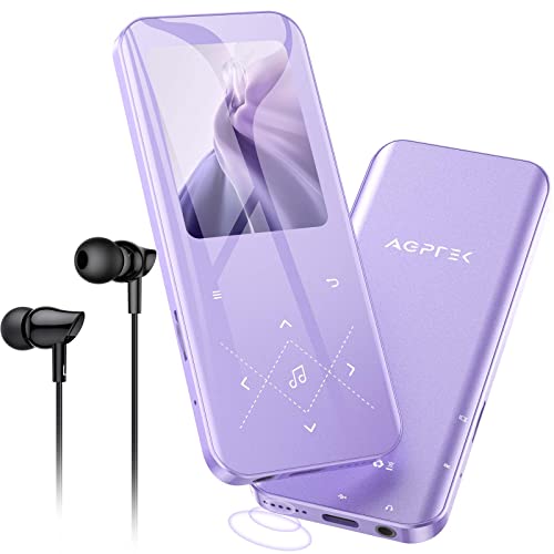 32GB MP3 Player with Bluetooth 5.3, AGPTEK A09X 2.4" Screen Portable Music Player with Speaker Lossless Sound with FM Radio, Voice Recorder, Supports up to 128GB, Purple - 32GB - Purple