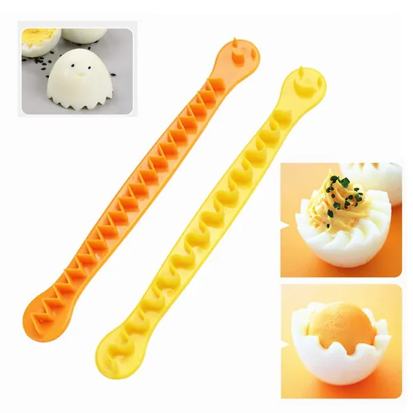 2 pieces of fancy cut egg egg cooker home boiled egg creative egg lace cutter mold tool lunch mold kitchen tool creative egg cooker egg cutter mold egg divider carved lace - 