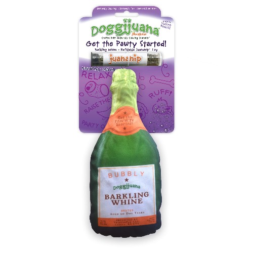 Doggijuana | Get The Pawty Started Barking Whine | Refillable Catnip Dog Toy | Promotes Play and Helps Your Dog Chill | Includes Organic Catnip - 