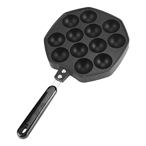 Takoyaki Grill Pan,12 Cavities Aluminum Non-Stick Takoyaki Maker,Stuffed-Pancake Plate Octopus Ball Pancake Maker Baking Mold Japanese Takoyaki Baking Tray Mold for Baking Tool