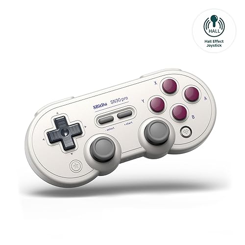 8BitDo SN30 Pro Bluetooth Controller, Hall Effect Joystick Update, Compatible with Switch, PC, macOS, Android, Steam Deck & Raspberry Pi (G Classic) - Hall Effect Joystick - G Classic Edition