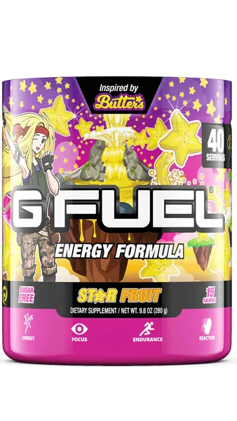 G Fuel Butter's Star Fruit (40 Servings) Elite Energy and Endurance Powder 9.8 oz.