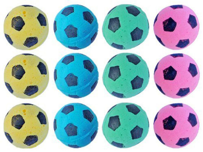 Foam Soccer Balls Cat Toys - Pack of 12