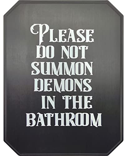 Halloween Decorations Gothic Home Decor - Goth Wall Bathroom Decorations - Dark Witch Room Wall Art Wooden Plaque Sign - Goth Bathroom Wall Decor