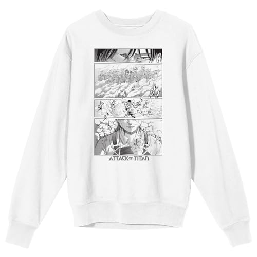 Attack On Titan Levi's Hallucinations Adult White Crew Neck Sweatshirt - X-Large - White