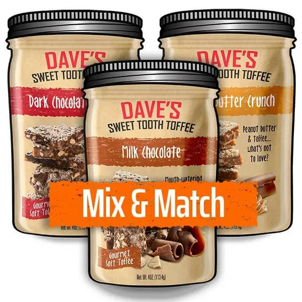 Mix & Match - 3 Pouch Option by Dave's Sweet Tooth Toffee