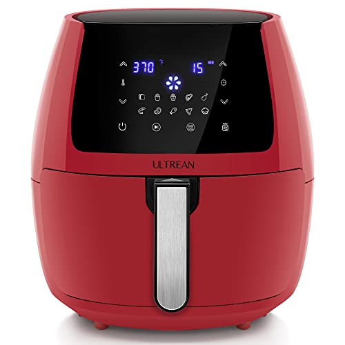 Ultrean 5.8 Quart Air Fryer, Electric Hot Air Fryers Oilless Cooker with 10 Presets, Digital LCD Touch Screen, Nonstick Basket, 1700W, UL Listed (Red)