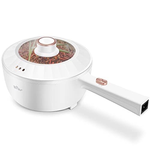 Bear Electric cooker, 2L Multifunctional Portable Pot for Cooking, 1000W Rapid Noodles Cooker, Non-Stick Sauté Pan for Steak, Egg, Ramen, Oatmeal with Dual Power Adjustment - 2L