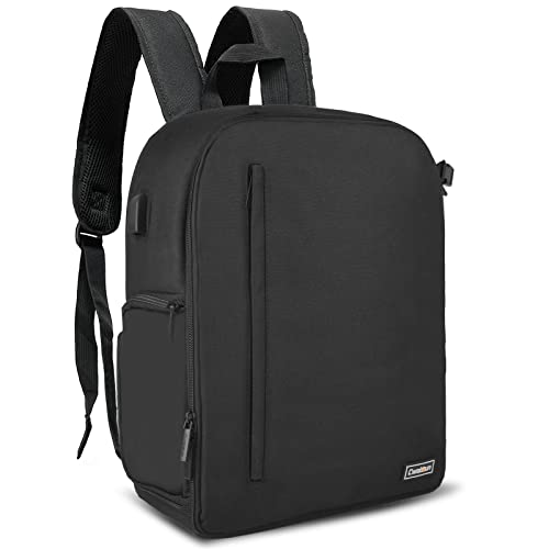 Cwatcun Kamerarucksack Professional für Spiegellose SLR/SLR Kamera wasserdichte Kameratasche Kompatibel mit Sony Canon Nikon Kamera und Objektivstativ Zubehör (2.0 Groß, Schwarz) - Schwarz - 2.0 L