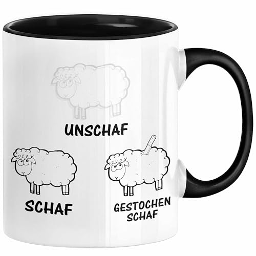 Trendation - Fotograf Tasse Geschenk Unschaf Schaf Gestochen Schaf Kameramann Kamera Fotografin Geschenkidee (Schwarz) - Schwarz