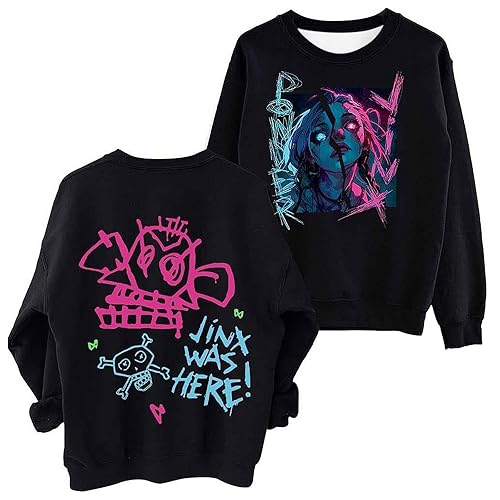 Sweatshirts for Men Arcane League of Legends Sweater Women Art Print Arcane-Jinx Long Sleeve Top - X-Large - A02