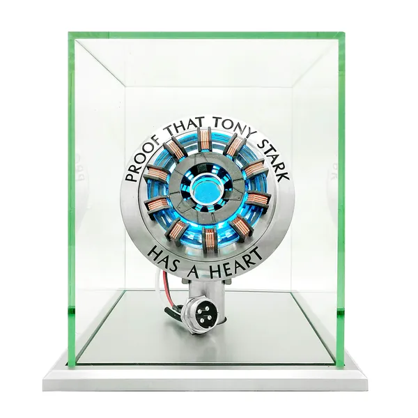 1: 1 Iron Man Arc Reaktor MK2, DIY USB Endprodukt, Schwingungssensor, LED-Lampe, USB-Schnittstelle, keine Montage, keine Fernbedienung, Spielzeug und Geschenke (mit Vitrinenschrank)