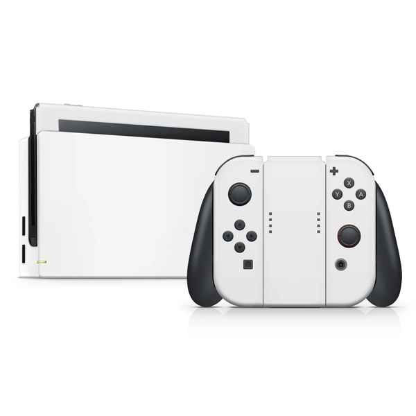 Nintendo Switch Skin - Avalanche White, Classic Solid White Full Wrap Compatible with Nintendo Switch Joycon Console Dock Decal Wrap, 3M Vinyl