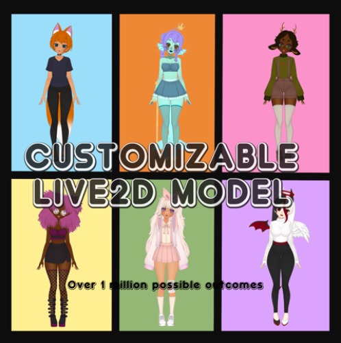 Live2D Customizable Full Body Model - Kudzu Live2D Art & Animation's Ko-fi Shop