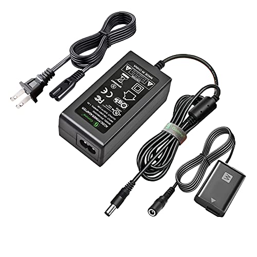 Gonine AC-PW20 ZV-E10 Continuous Power Supply A6400 NP-FW50 Dummy Battery ACPW20 AC Adapter Kit for Sony Alpha A6000 A5100 A6100 A6300 A6500 A7 A7II A7S A7SII RX10 II IV Cameras.