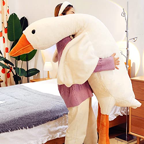 CottonStar Goose Stuffed Animal 75 Inch Plush Toy, 6 Foot Giant Duck Plush, Super Soft Huge Plushies Pillow Hugging, Gift for Kids and Friends, White - White - 75 inches
