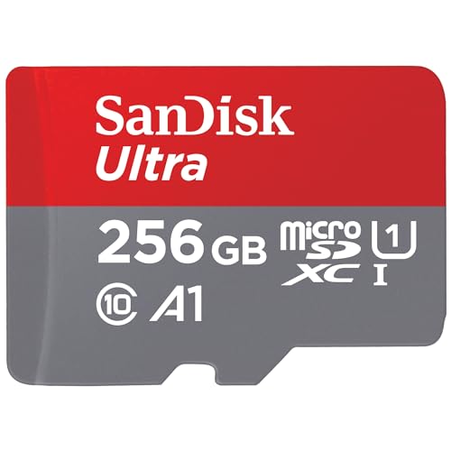 SanDisk 256GB Ultra microSDXC UHS-I Memory Card with Adapter - Up to 150MB/s, C10, U1, Full HD, A1, MicroSD Card - SDSQUAC-256G-GN6MA - 256GB