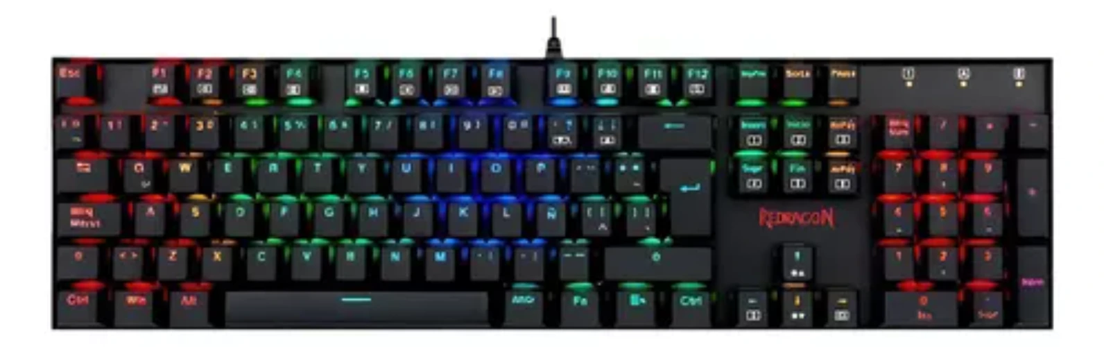 Teclado Gamer Mecanico Redragon Mitra K551rgb Esp Rgb Sw Red Color del teclado Negro Idioma Español Latinoamérica