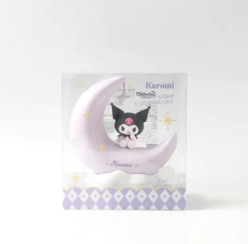 Sanrio Kuromi Cinnamonroll Moon LED Light Kawaii 3D Cartoon Ornament Cute Beauty Bedroom Night Light Bedside Lamp Decoration