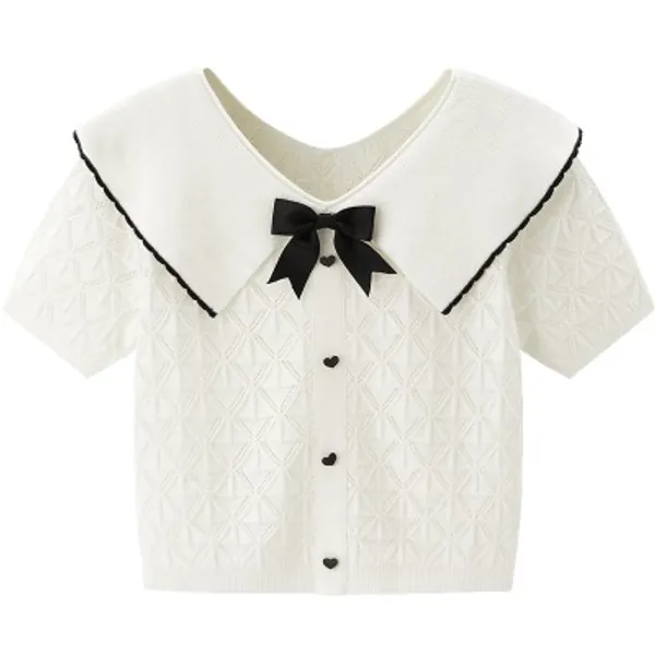 Bowknot Breathable Knitted Blouse