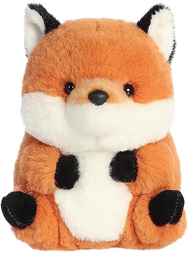 Aurora® Round Rolly Pet™ Finley Fox™ Stuffed Animal - Adorable Companions - On-The-Go Fun - Orange 5 Inches